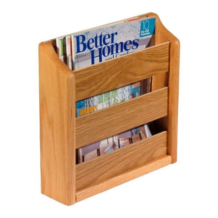 Wooden Mallet Wooden Mallet Wall Mount or Countertop Magazine Rack 11"W Light Oak MRS1LO